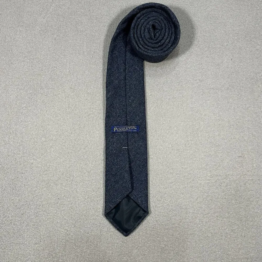Vintage Pendleton 100% Virgin Wool Blue Tweed Necktie Men’s Made in USA Tie